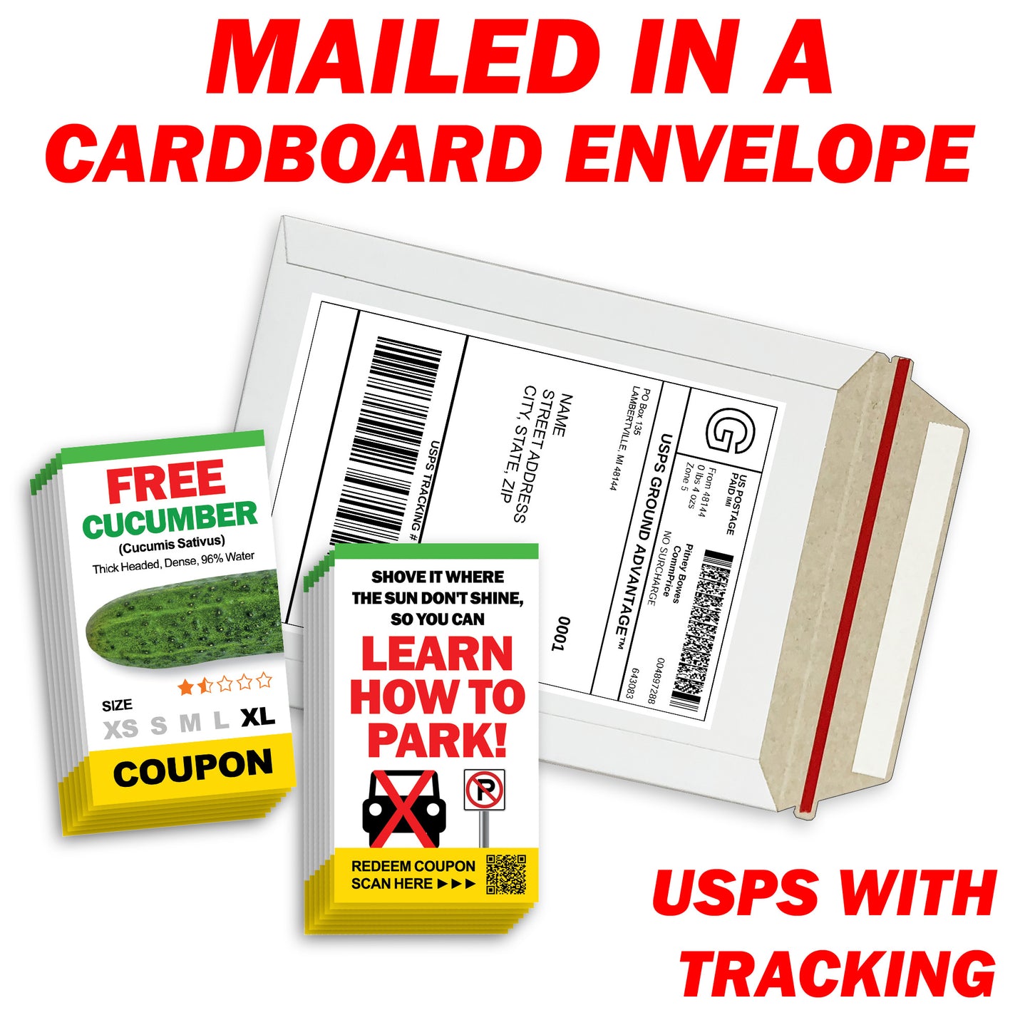 Free Cucumber Coupon Learn How To Park Bad Parking Cards, 50 Pack