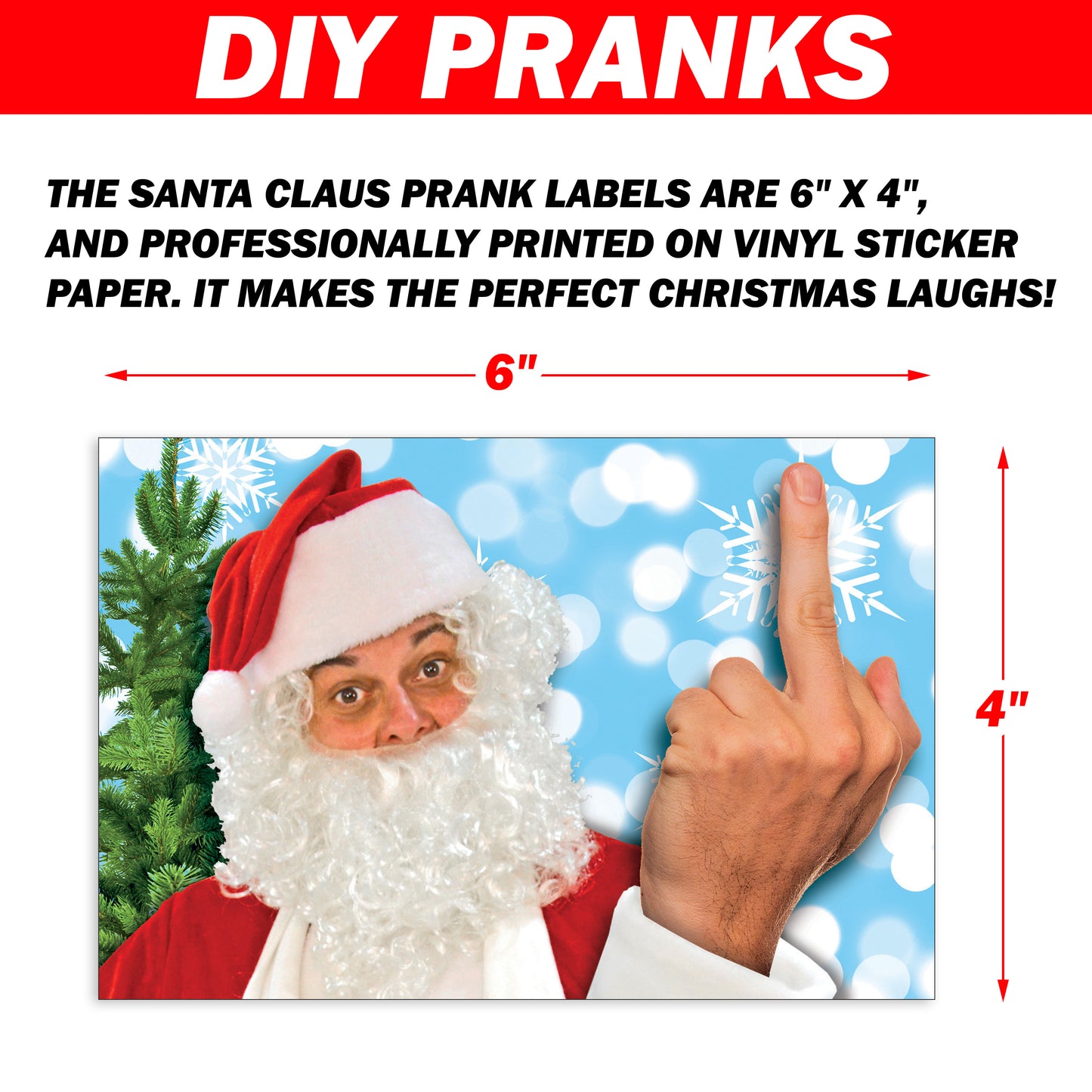 12 Santa Claus Middle Finger Christmas Prank Stickers for DIY Christmas Cheer!