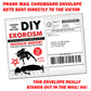 Prank Mail Fake DIY Exorcism Instruction Kit and Cross