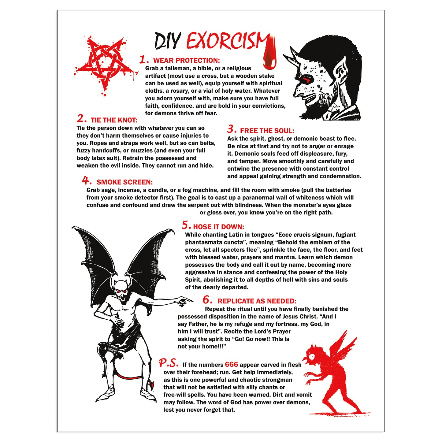 Prank Mail Fake DIY Exorcism Instruction Kit and Cross