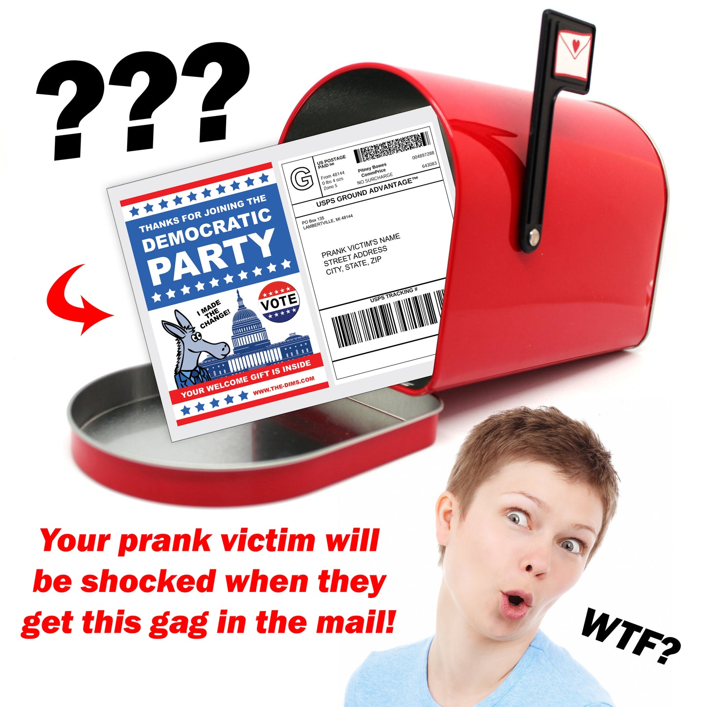 Prank Democratic Welcome Gift Packet Mail Joke