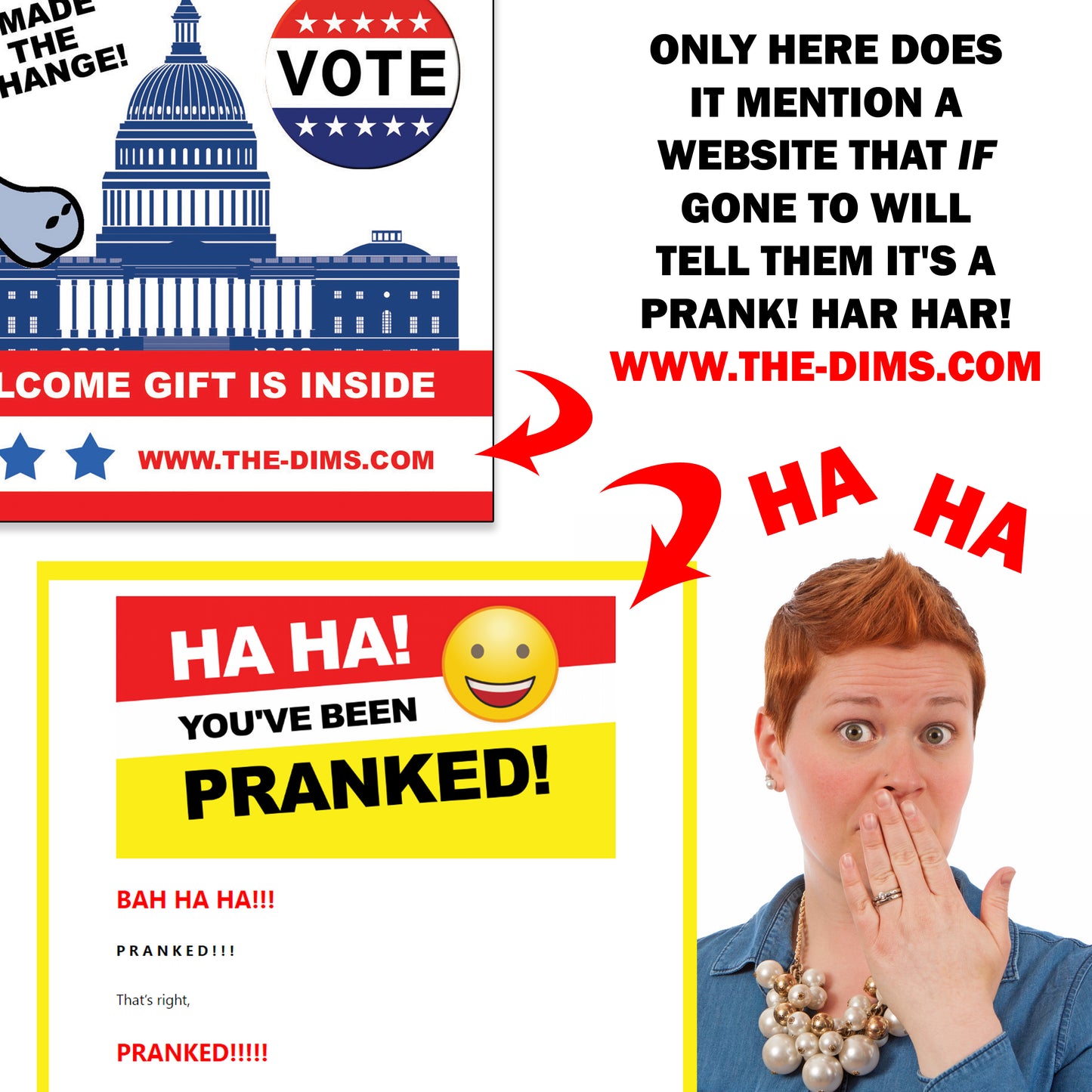 Prank Democratic Welcome Gift Packet Mail Joke