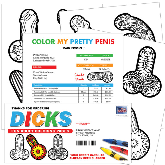 Dick Coloring Pages Mail Prank Gag