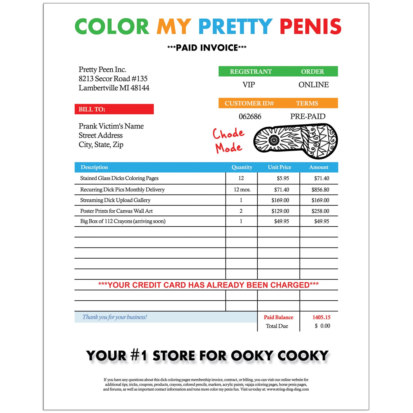 Dicks Coloring Pages Prank Mail Letter