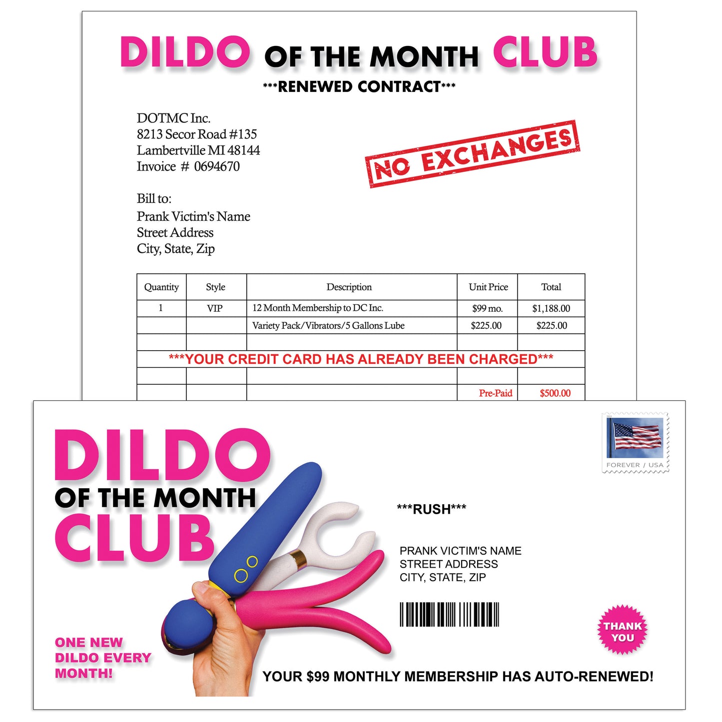 Dildo of the Month Mail Prank
