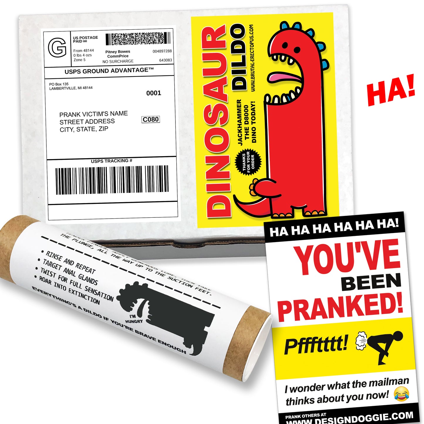 Dinosaur Dildo Prank Mail