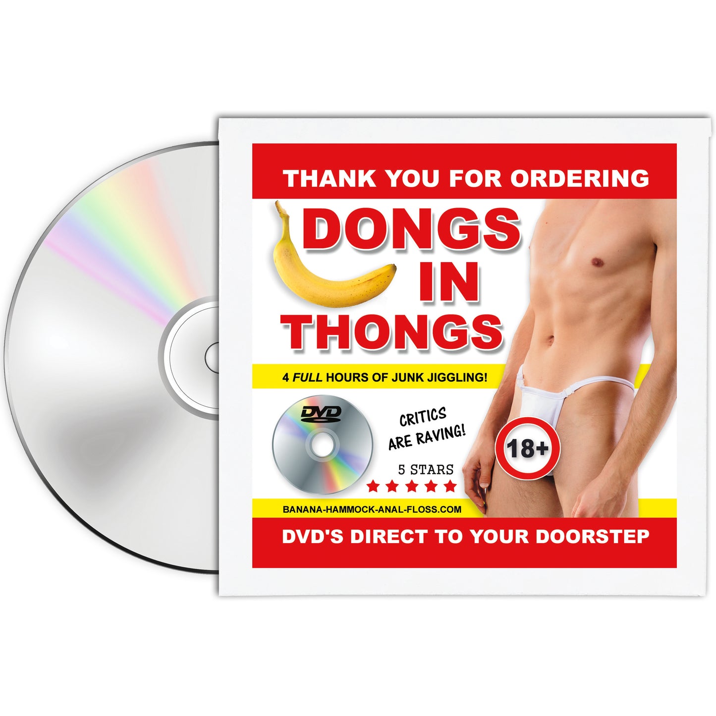 Dongs in Thongs Prank DVD Mailer Gag