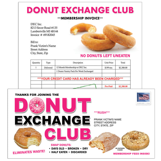 Donut Exchange Club Prank Mailer
