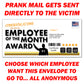 Employee of the Month Fake Award Middle Finger Prank Mail