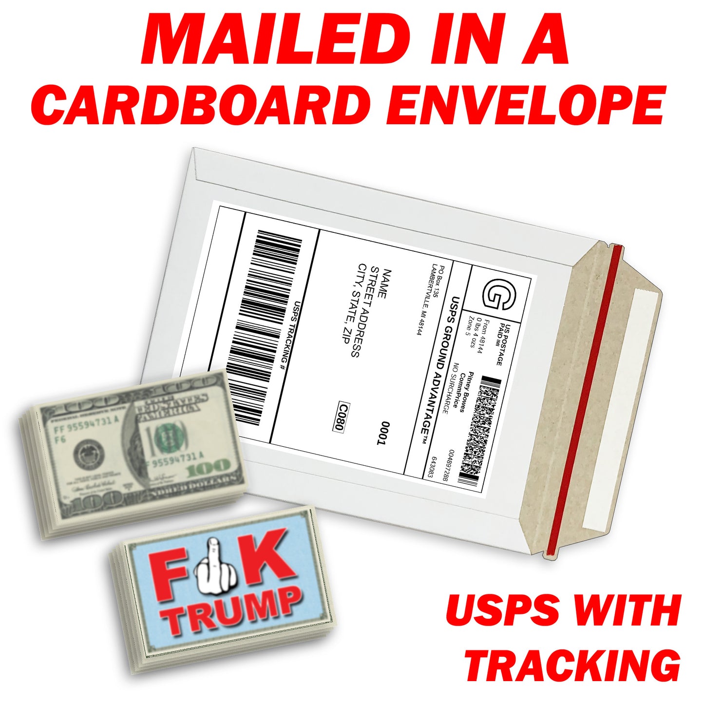 Fuck Trump Fake Prank Hundred Dollar Bills Money with a Middle Finger! 50 Qty!