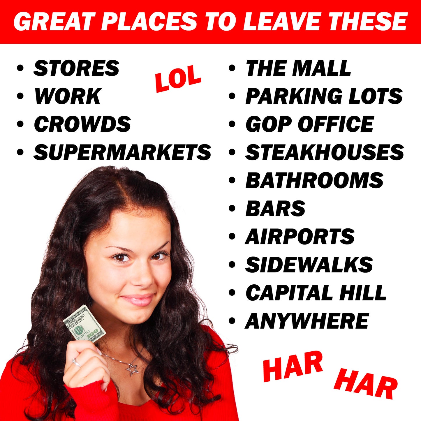 Fuck Trump Fake Prank Hundred Dollar Bills Money with a Middle Finger! 50 Qty!