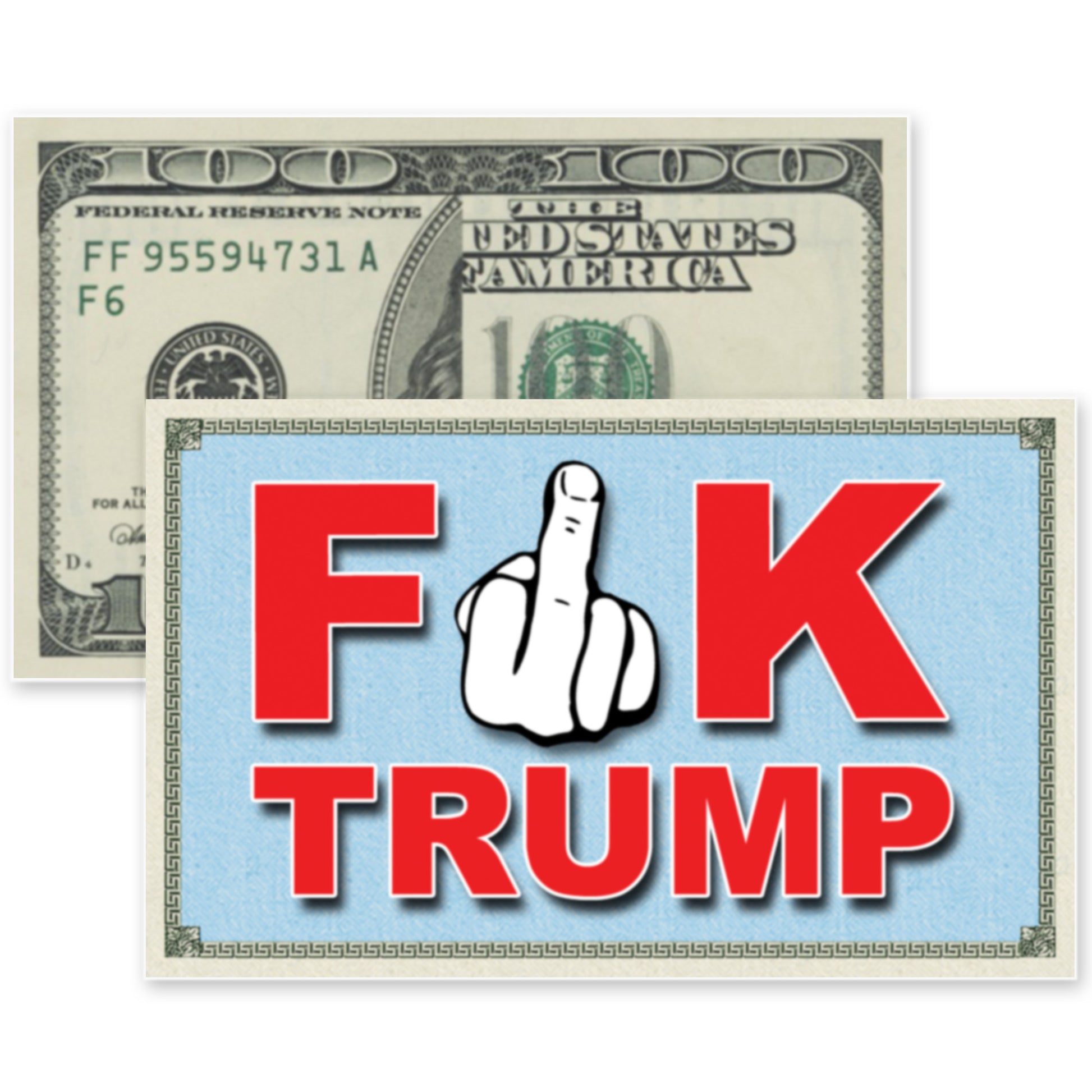 Fuck Trump Fake $100 Bill Money Drop Cards Prank