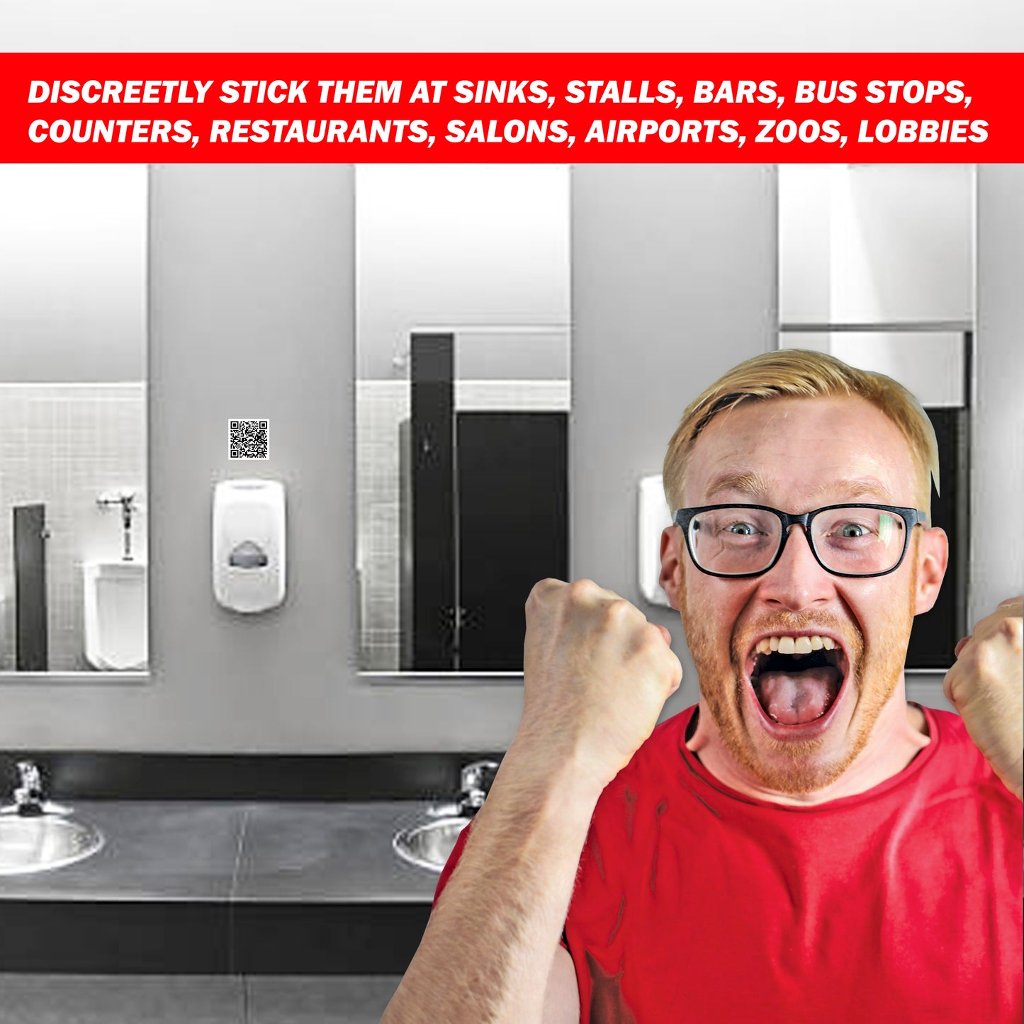 Fuck You Middle Finger QR Code Prank Stickers - 25 QTY