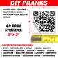 Fuck You Middle Finger QR Code Prank Stickers - 25 QTY