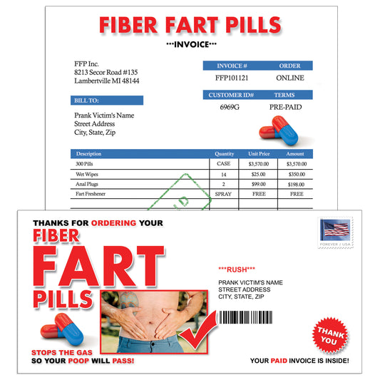 Fiber Fart Pills Mail Prank