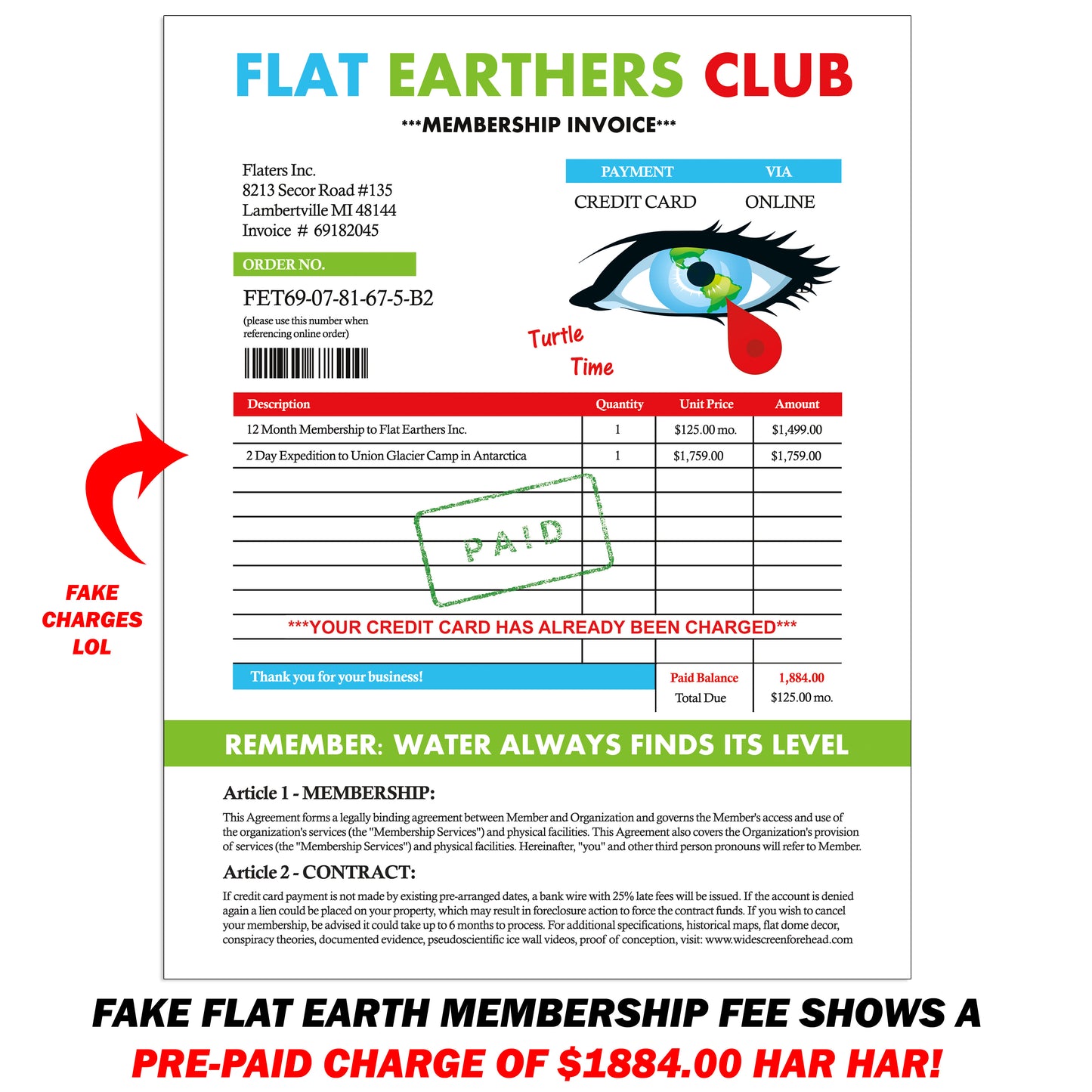 Flat Earth Fake Document Prank Mail