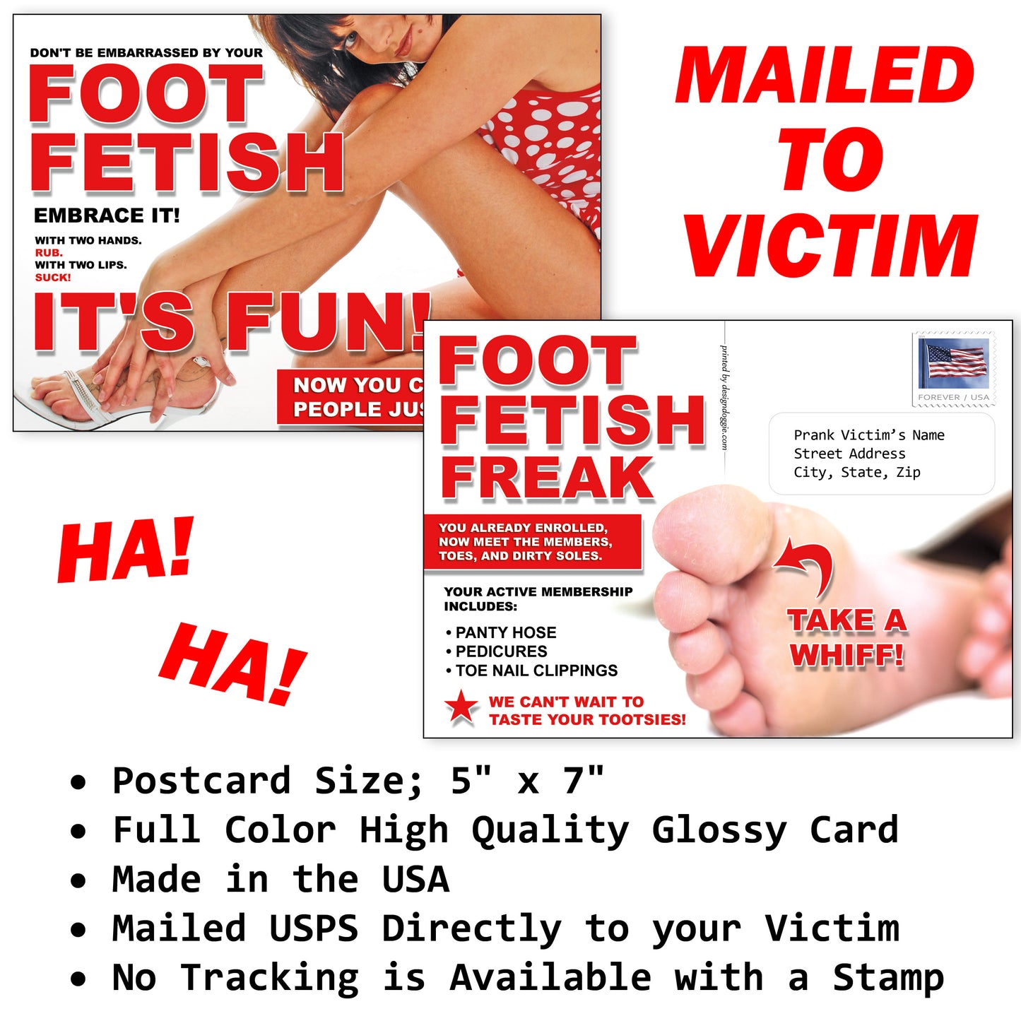 Foot Fetish Cheap Prank Postcard