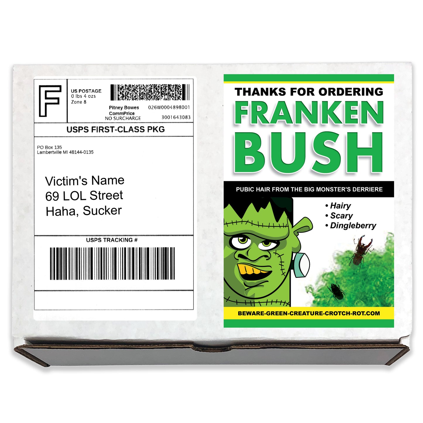 Franken Bush embarrassing prank box
