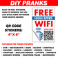 Wifi Gorilla Middle Finger QR Code Prank Stickers - 15 QTY