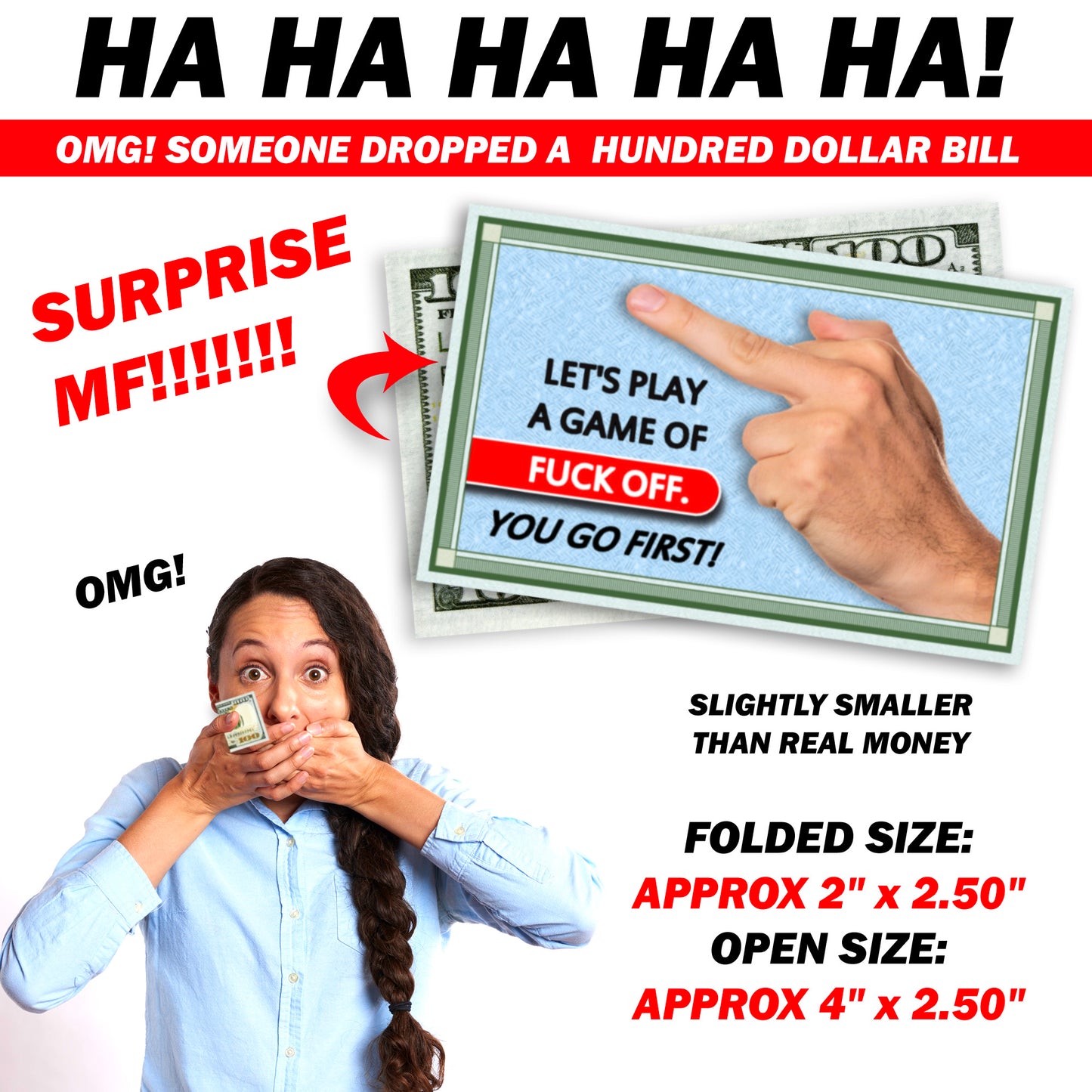 Let's Play a Game of Fuck Off! Fake Prank 100 Dollar Bills Money! 50 Qty! Troll Everyone!