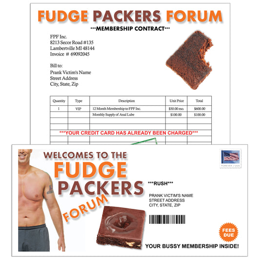 Fudge Packers Envelope Letter Prank Gag Gift Mailer