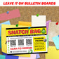 Embarrassing Snatch Bag Fake Prank Prize Cards / Postcards - Endless Laughter - Set of 12