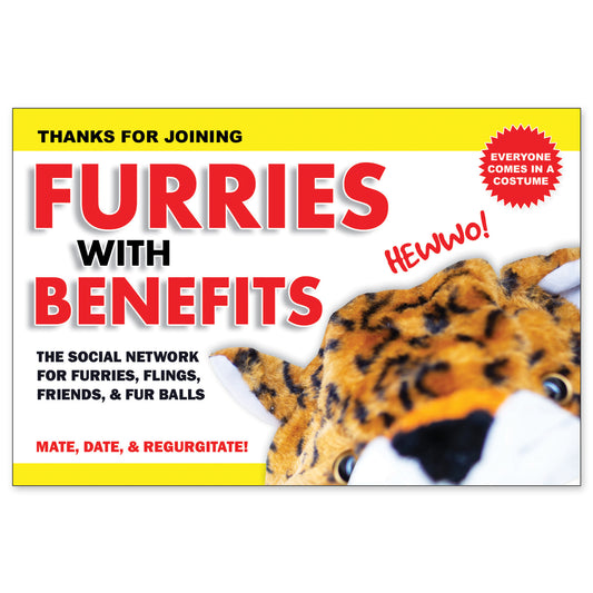 Furries With Benefits Postcard Prank Mail