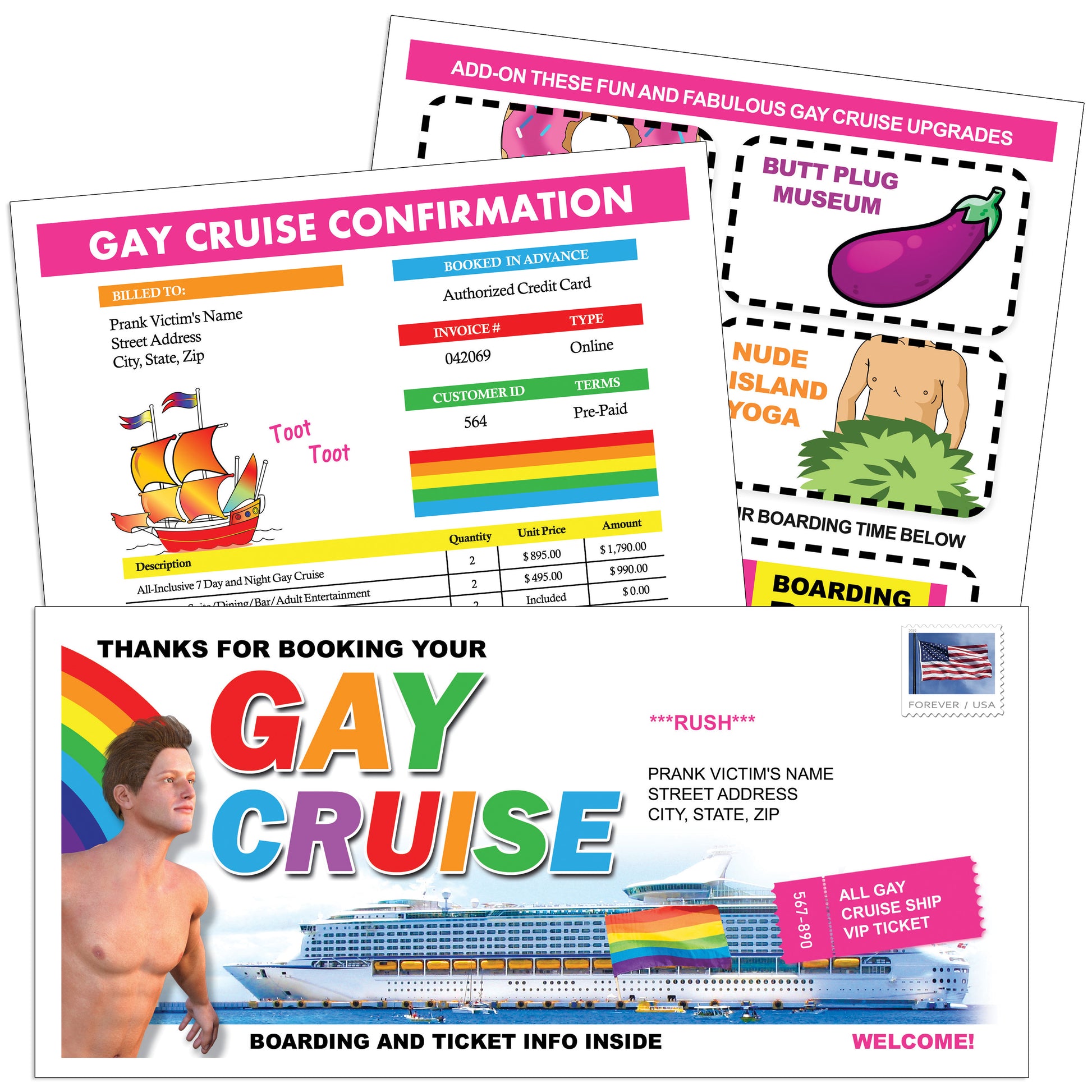 Gay Cruise Mail Prank Gag