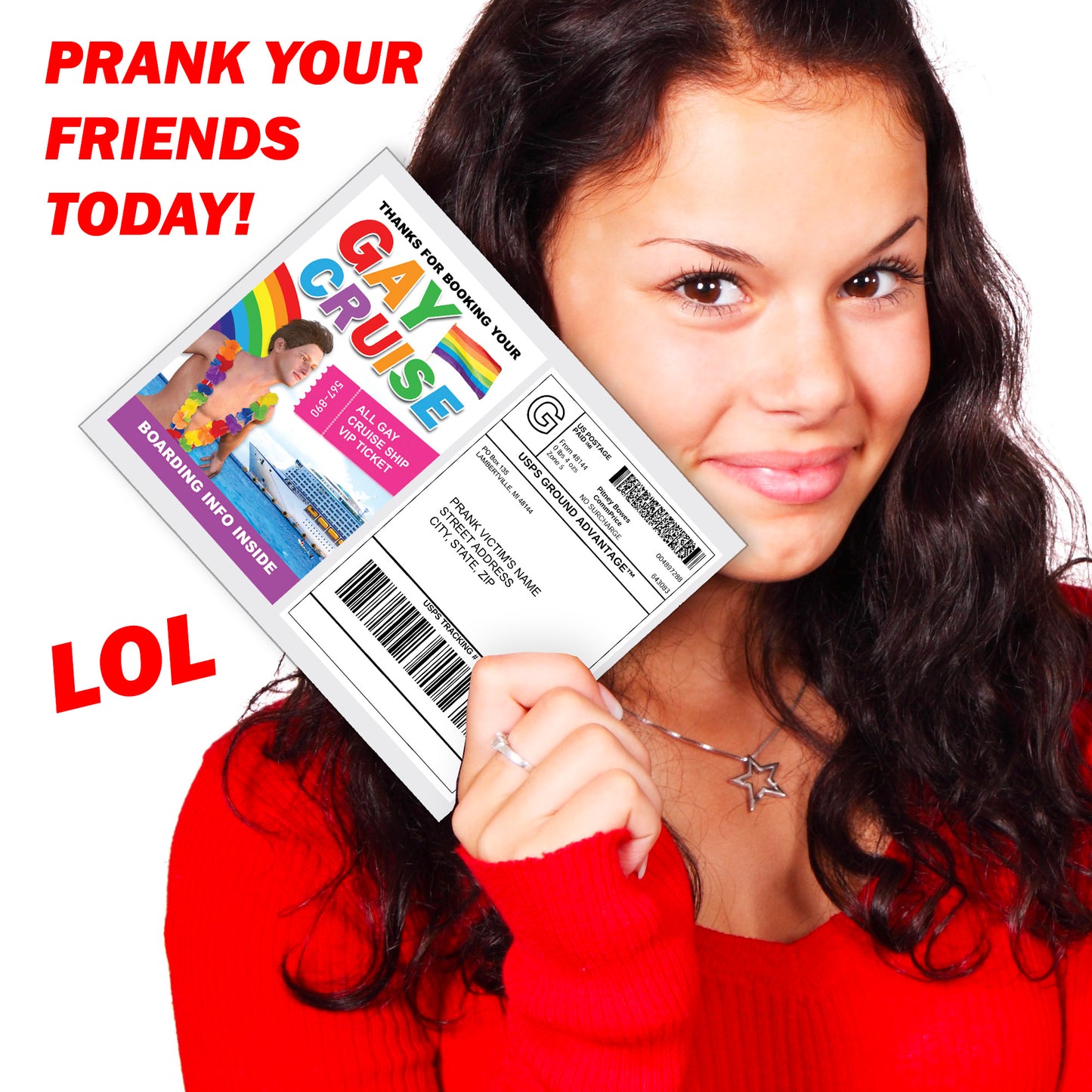 Gay Cruise Booking Fake Document Prank Mail Packet