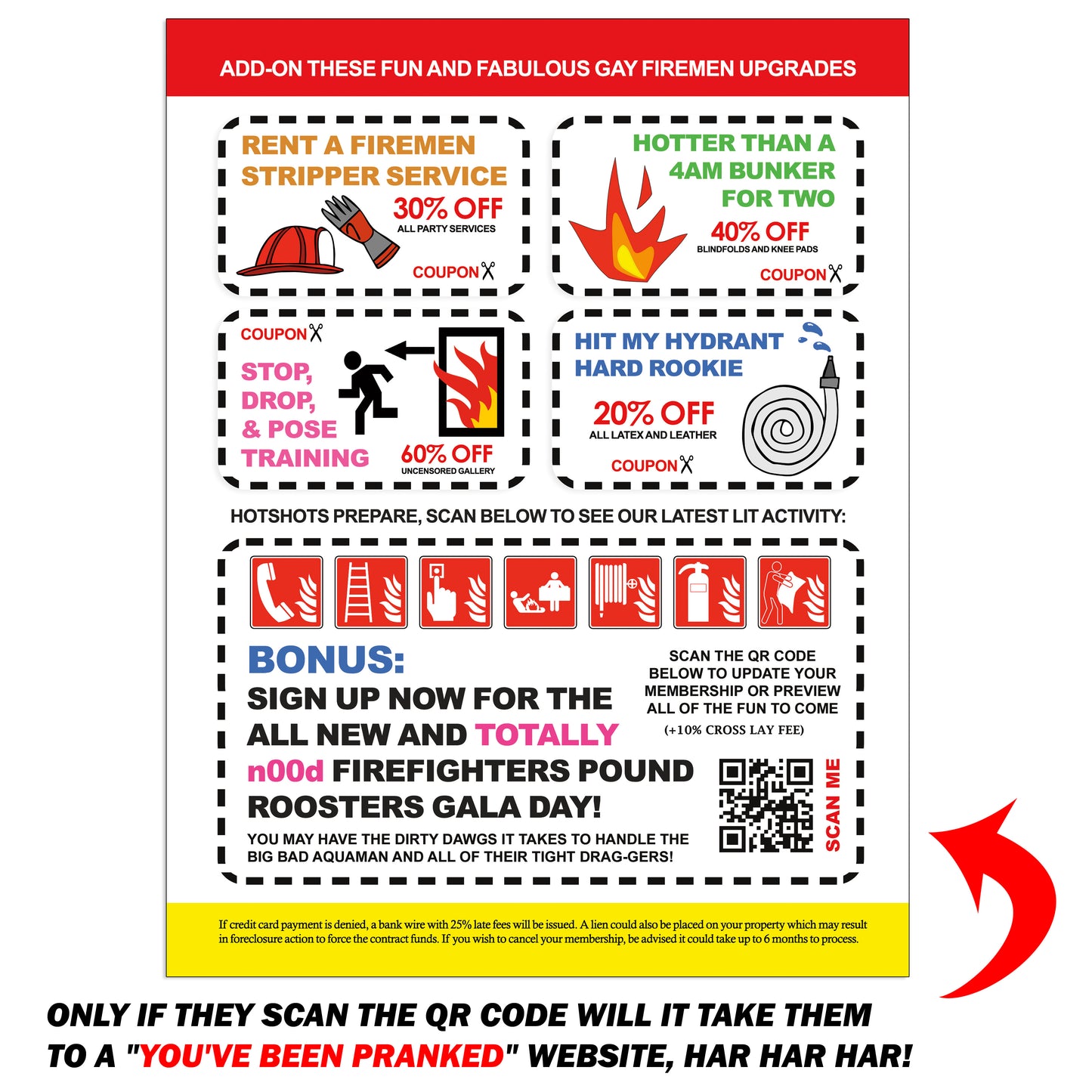 Gay Firemen Gag Membership Club Prank Mail Packet