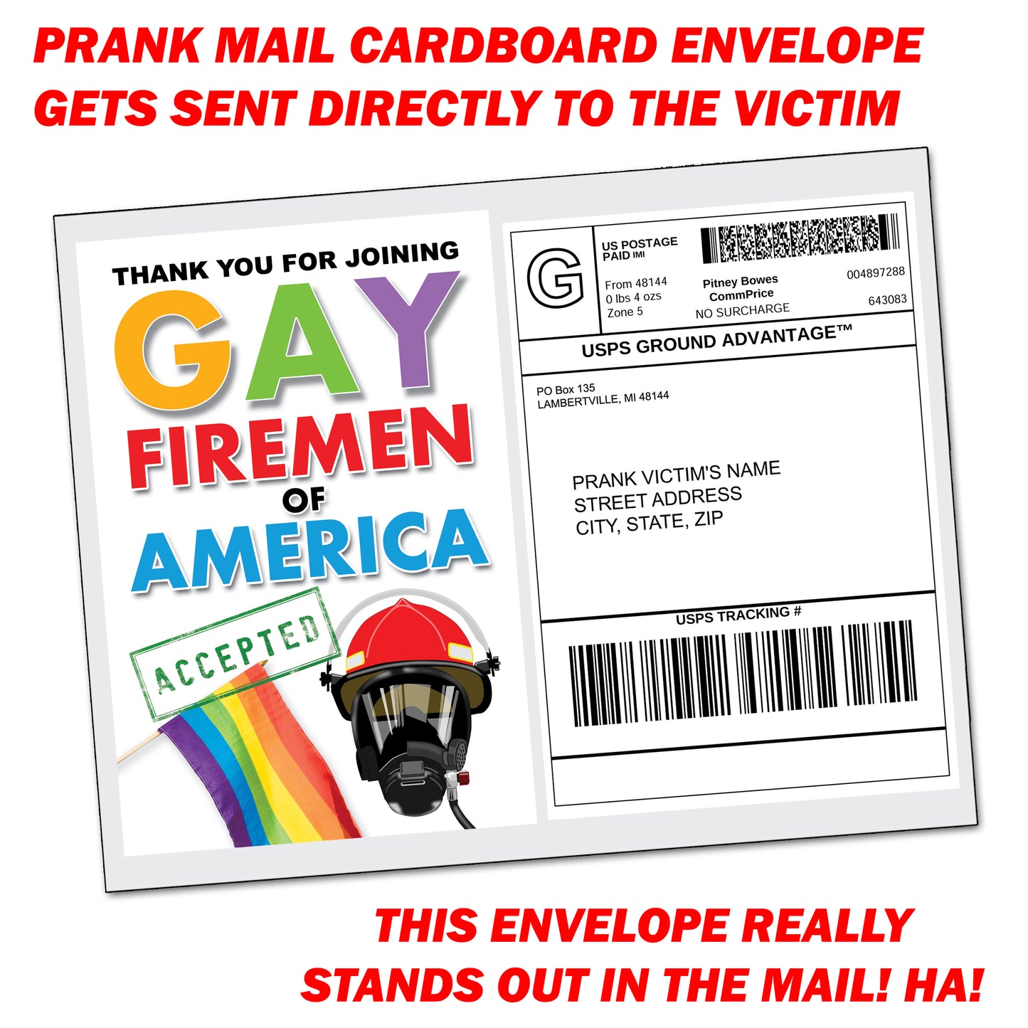 Gay Firemen Gag Membership Club Prank Mail Packet
