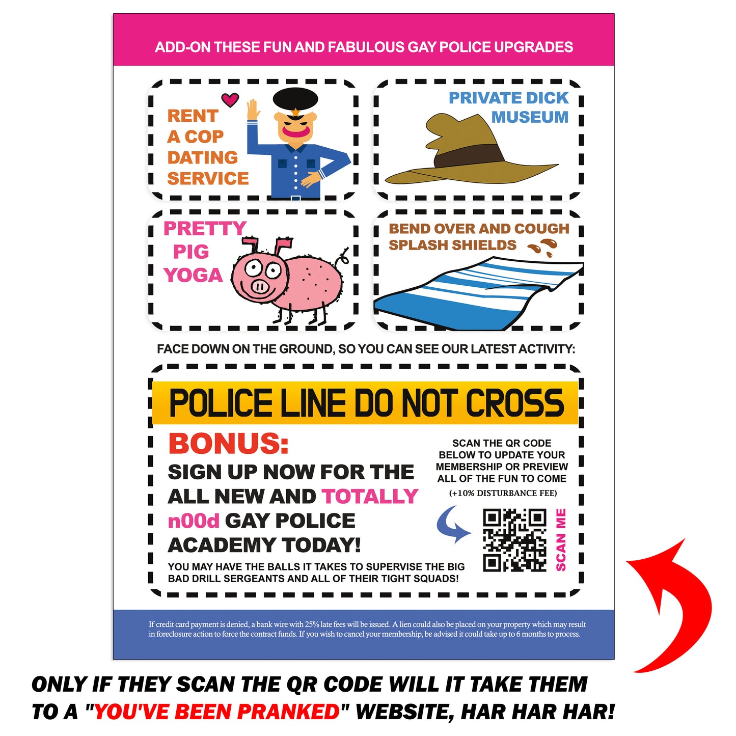 Gay Police Prank Membership Club Document Prank Mail Packet