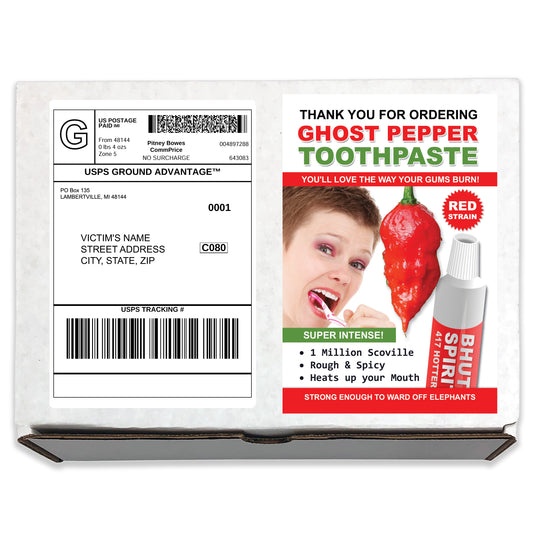 Ghost Pepper Toothpaste embarrassing prank box