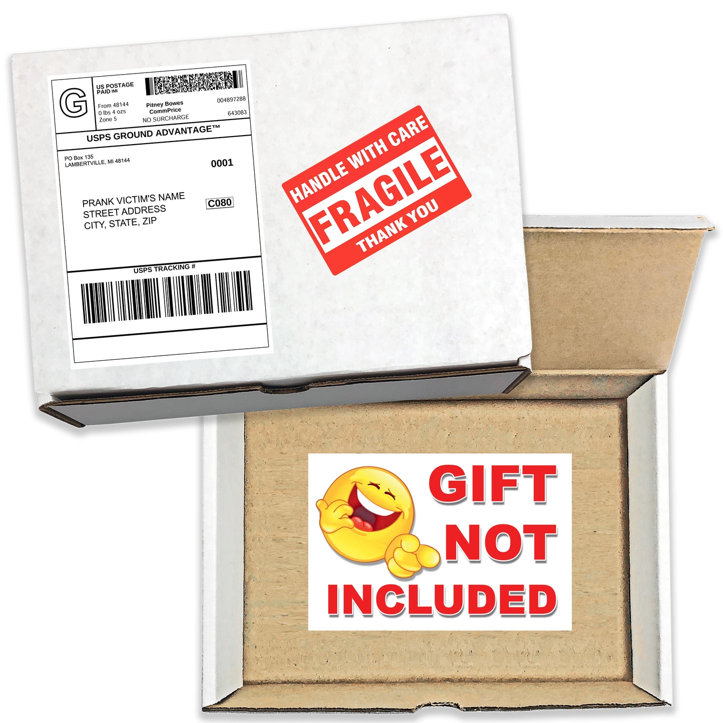 Gift Not Included Surprise Prank Mail