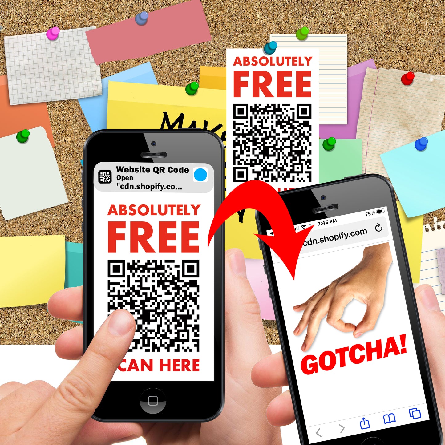 Absolutely Free Gotcha QR Code Prank Stickers!