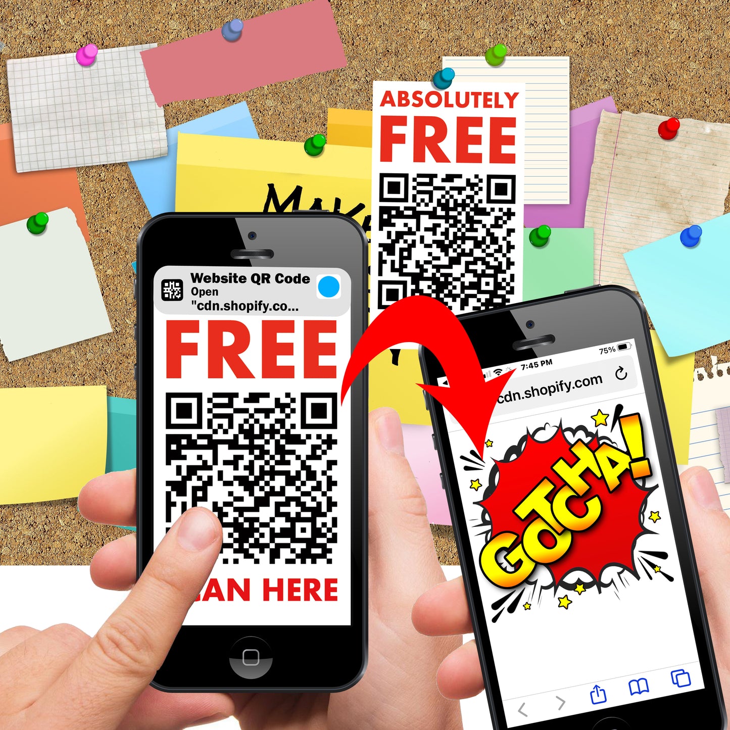 Absolutely Free Gotcha QR Code Prank Stickers!