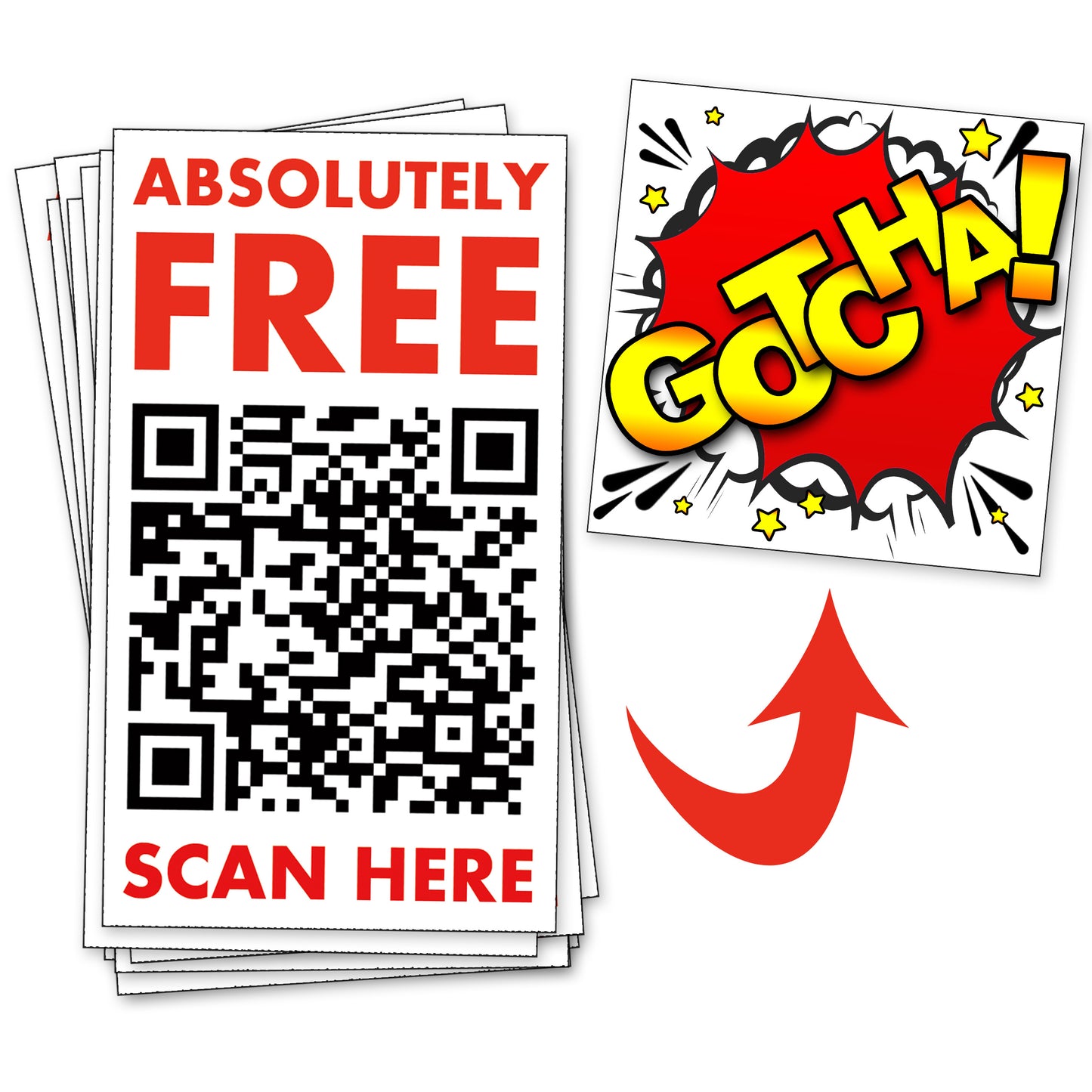 Absolutely Free Gotcha QR Code Prank Stickers!
