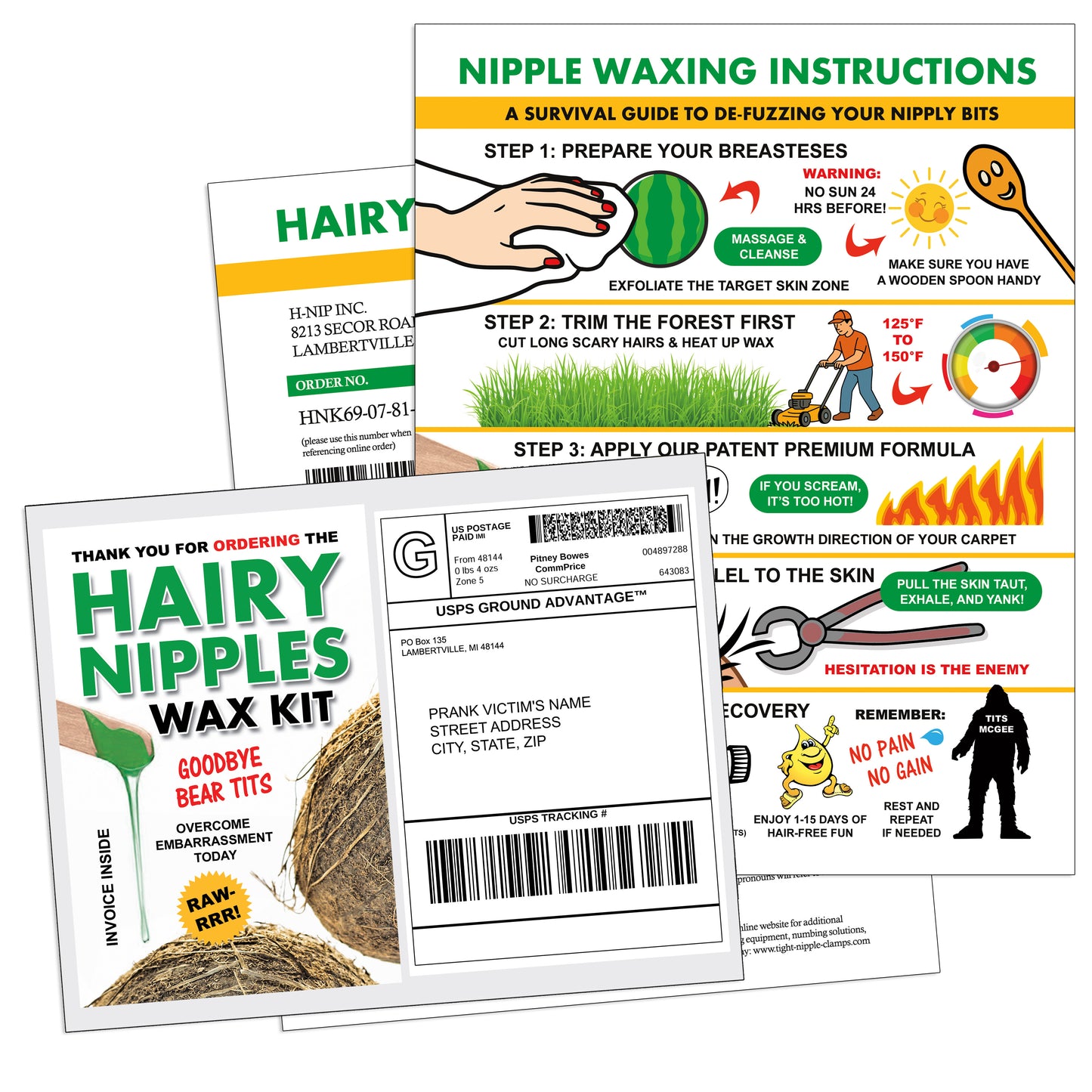 Hairy Nipples Wax Kit Mail Prank