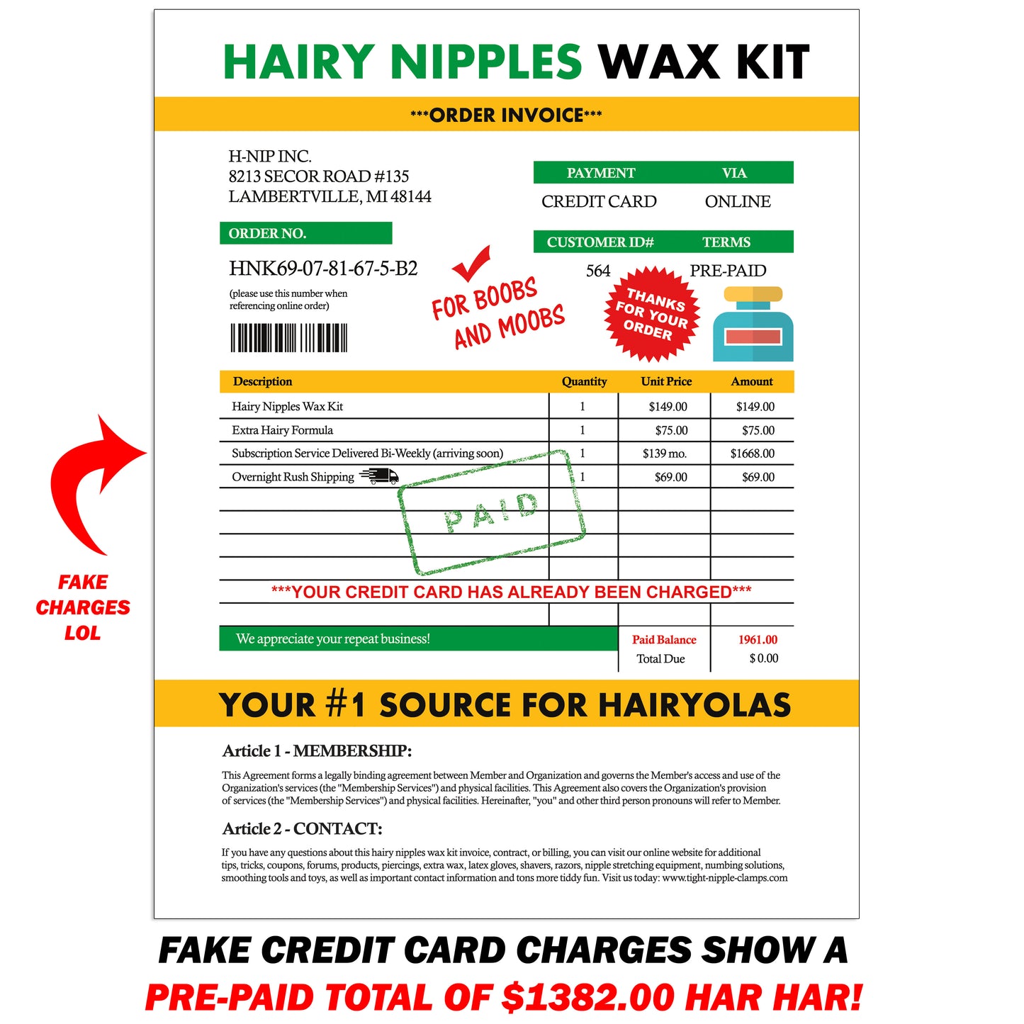 Hairy Nipples Wax Kit Mail Prank