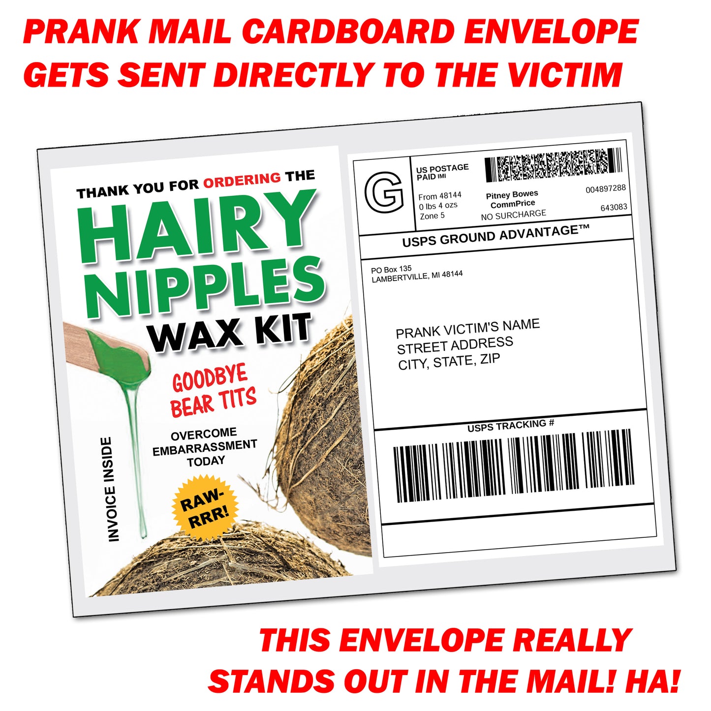 Hairy Nipples Wax Kit Mail Prank