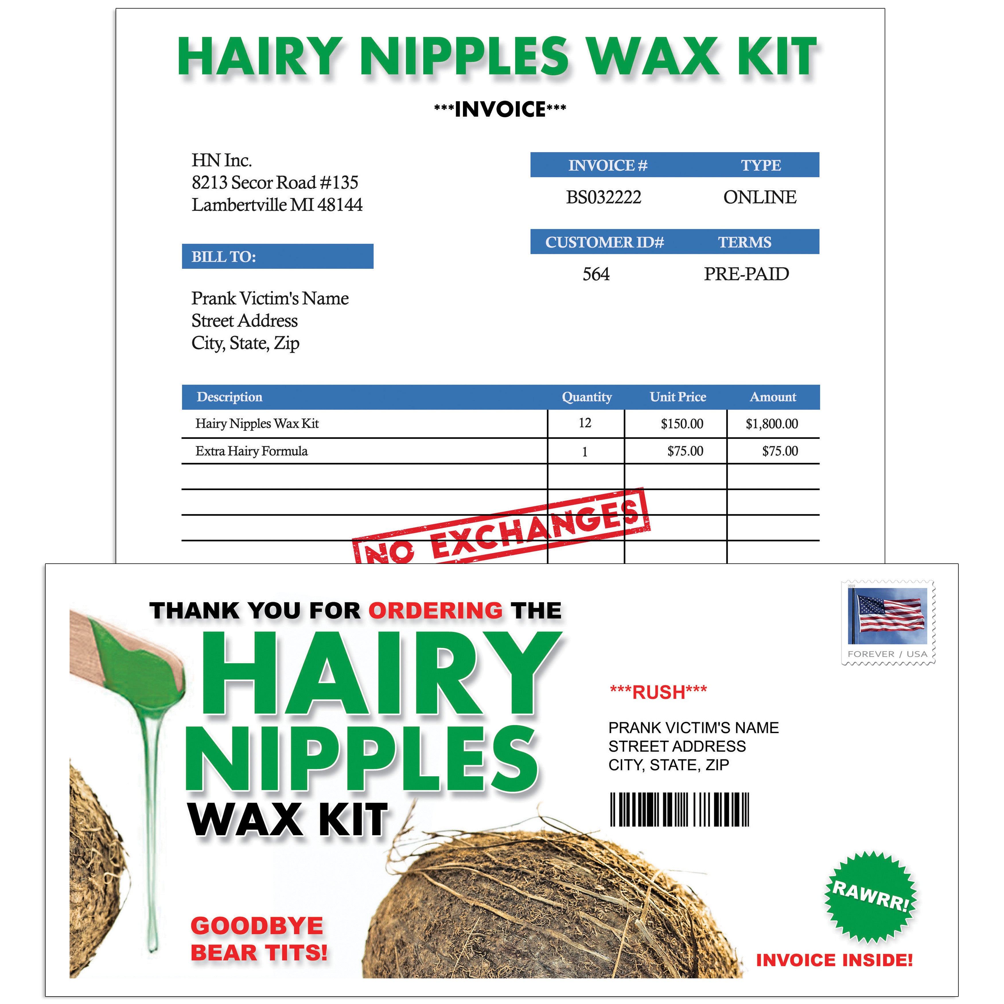 Hairy Nipples Wax Kit Anonymous Mail Prank Letter – Design Doggie