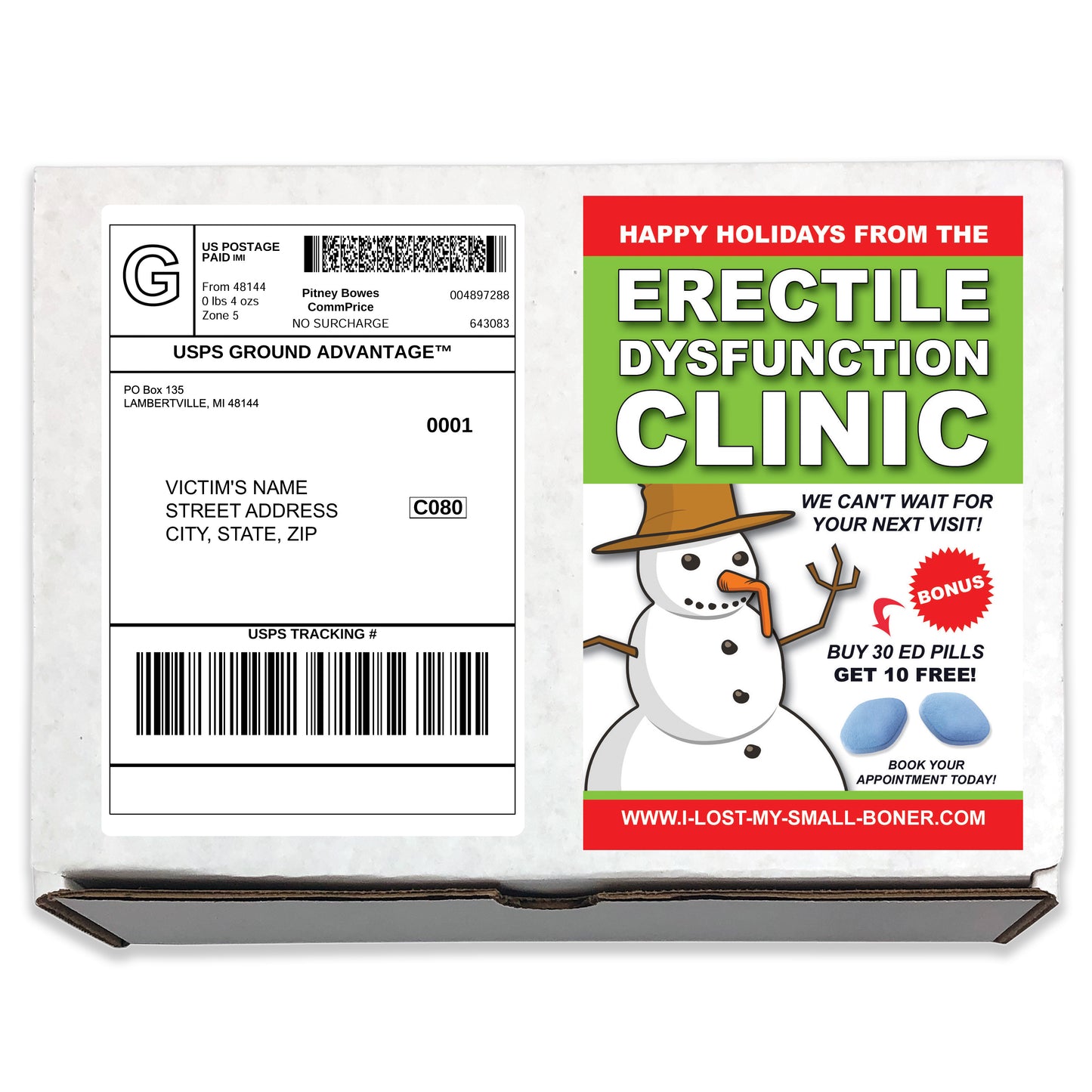 Christmas Happy Holidays From The ED Clinic Prank Mail Gag