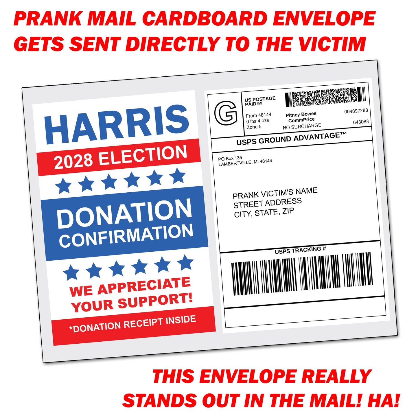 Kamala Harris 2028 Election Prank Mail Joke