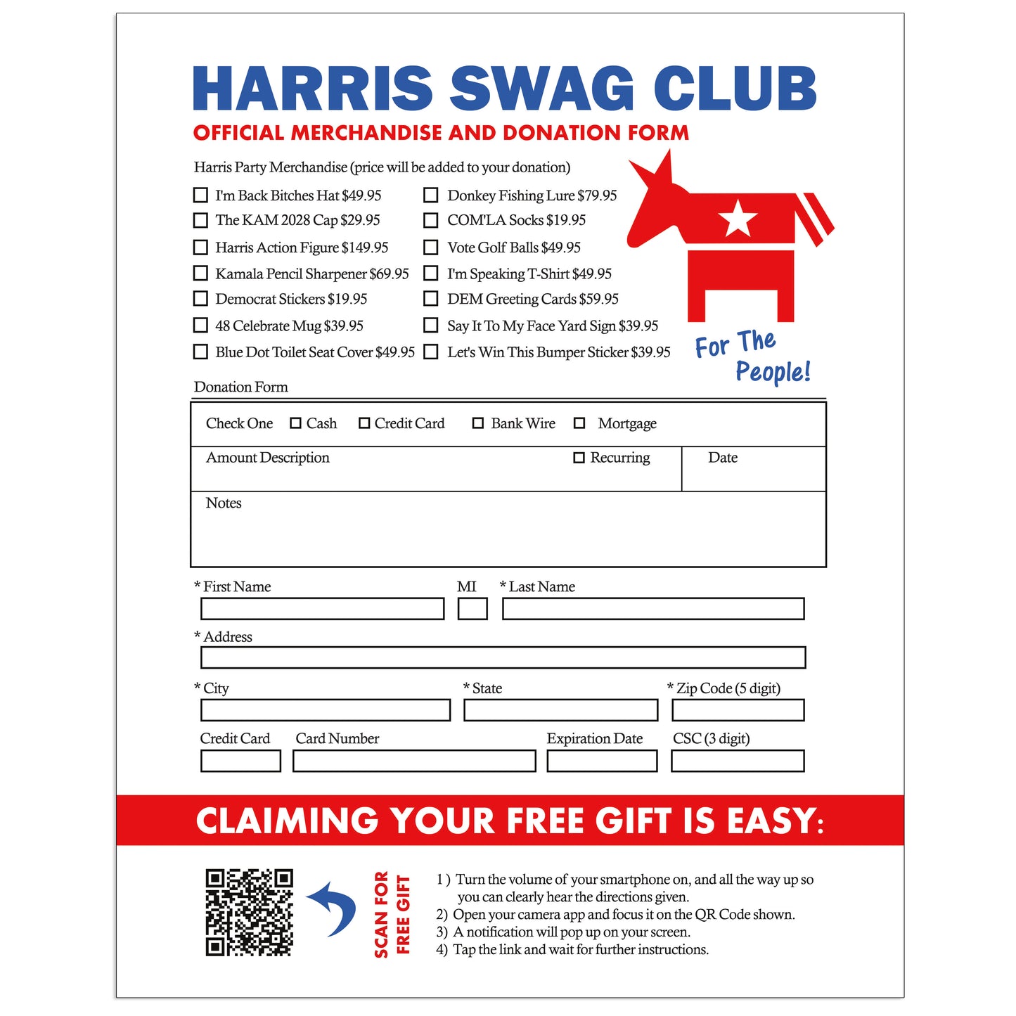 Kamala Harris 2028 Election Prank Mail Joke