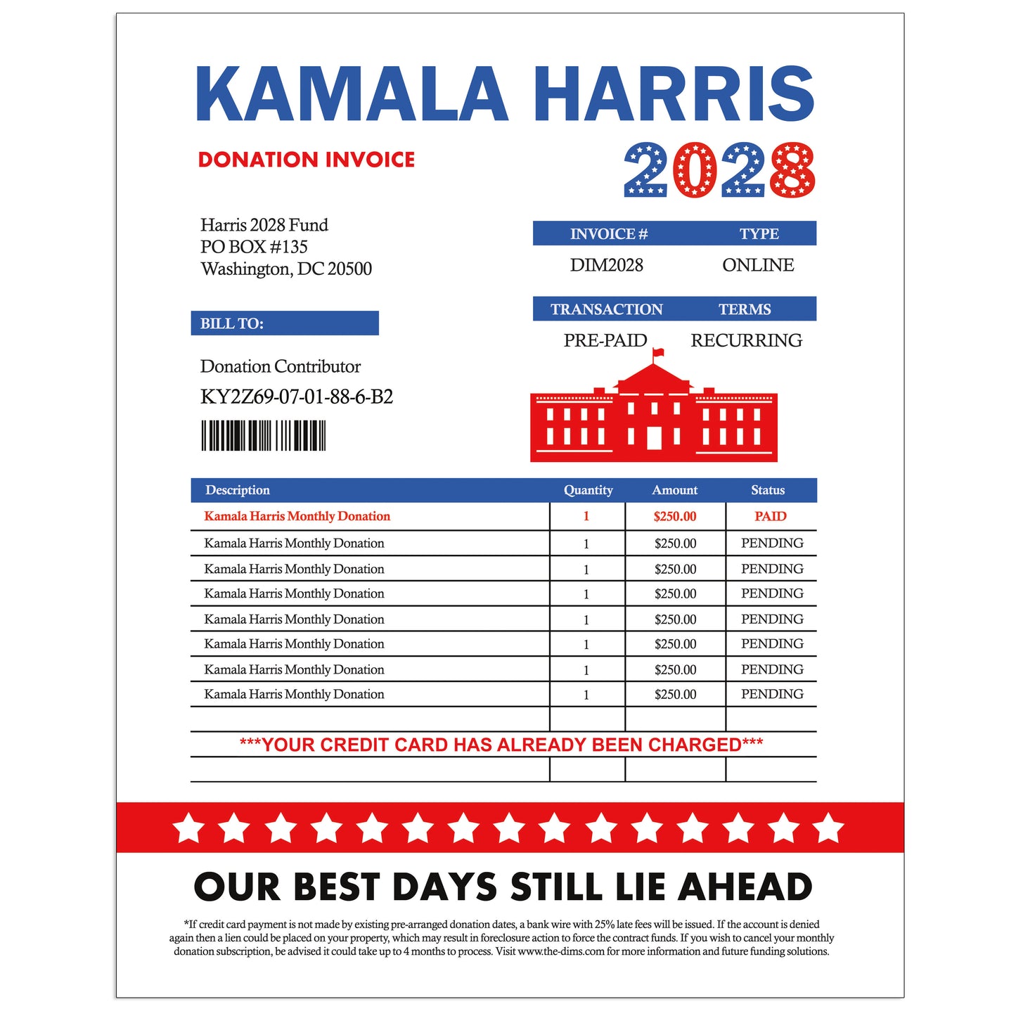 Kamala Harris 2028 Election Prank Mail Joke