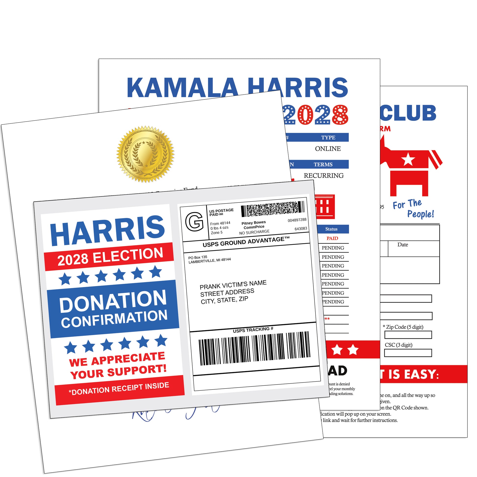 Harris 2028 Prank Mail Election Joke