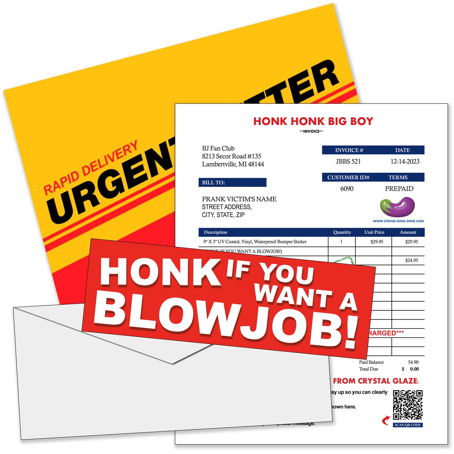 Honk if you want a Blowjob Prank Mail