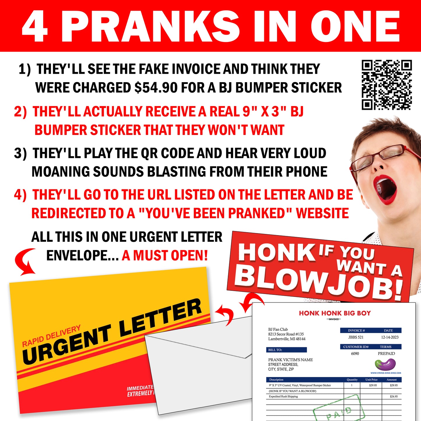 Honk if you want a Blowjob Mail Prank; 4 Pranks in 1