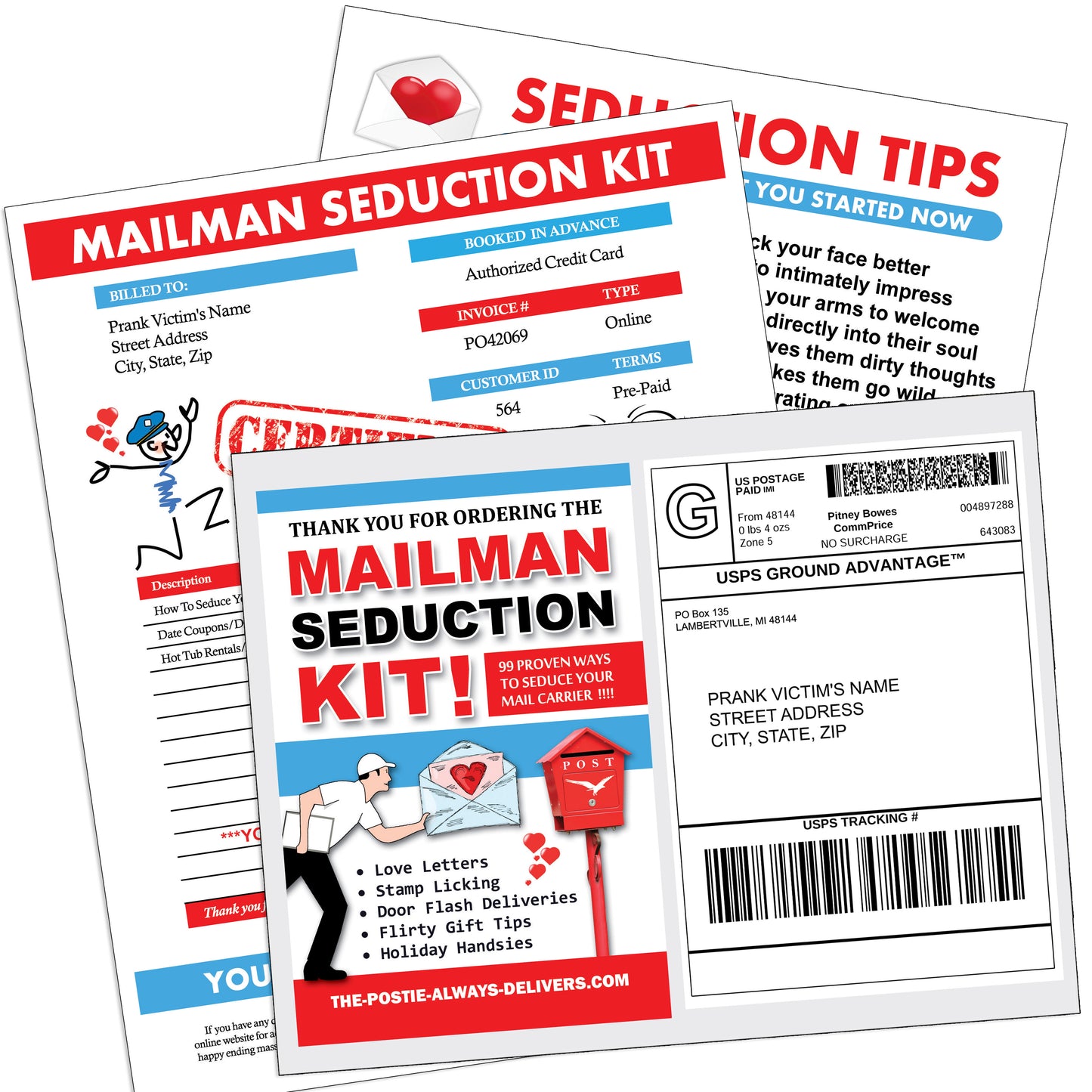 Mailman Seduction Kit Prank Mail Gag