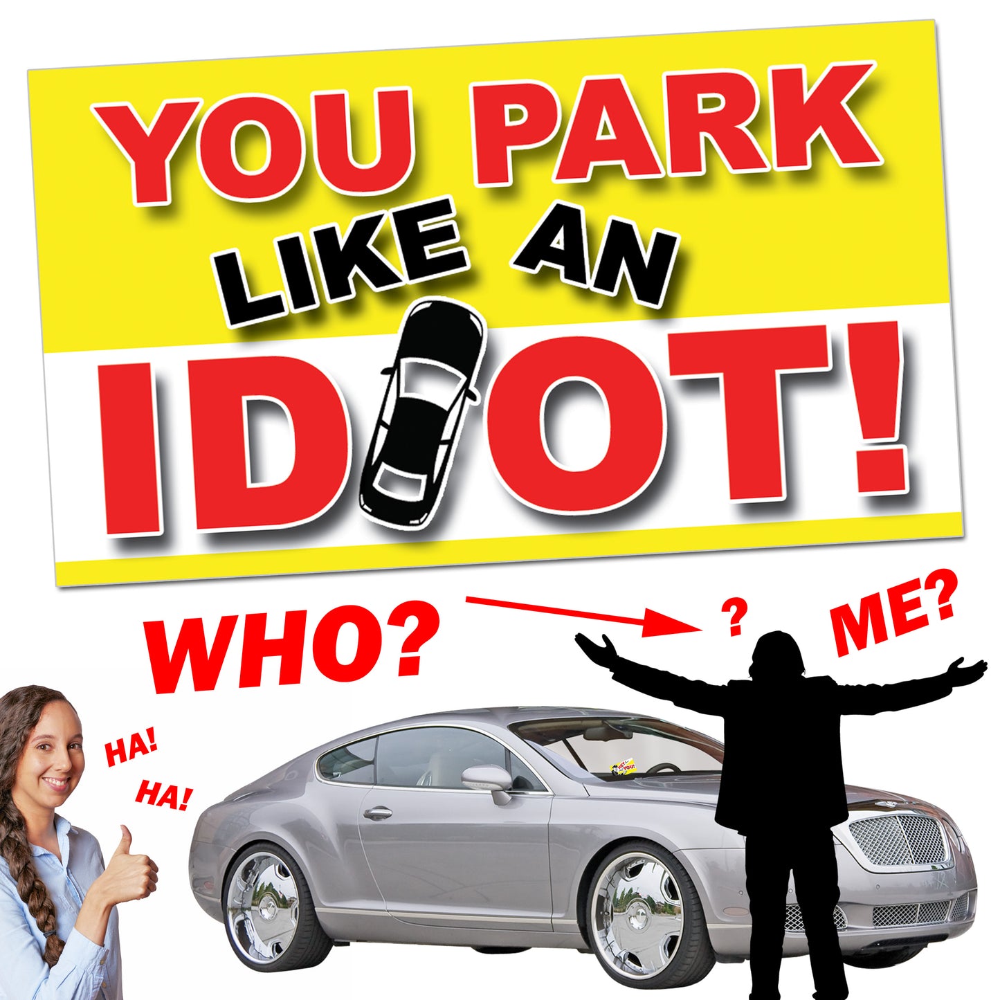 You Park Like an Idiot Bad Parking Prank Cards (50 Qty)